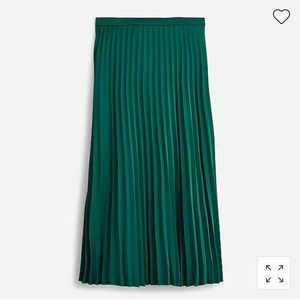 J Crew Emerald Pleated Midi Skirt. Size 12.